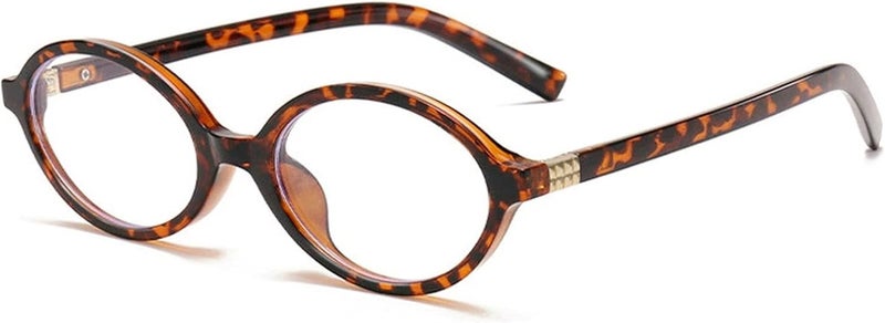Breaksun Fashion Oval Glasses for Women Men Retro Round Tortoise Frame Blue Light Glasses Nerd Eyeglasses - Image 1